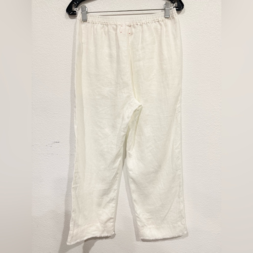 XiRENA Pull On High Waisted 100% Linen White Wide Leg Pants Women’s Size Small - Picture 4 of 5